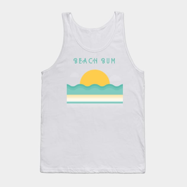 Beach Bum. Retro, Vintage Beach design for the beach lovers out there. Tank Top by That Cheeky Tee